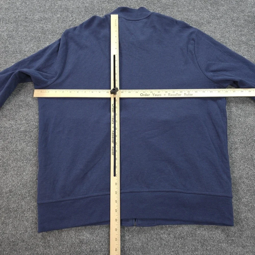 Polo Ralph Lauren Sweatshirt Mens XL Blue Full Zip Mock Neck‎ Pony Logo Viscose
